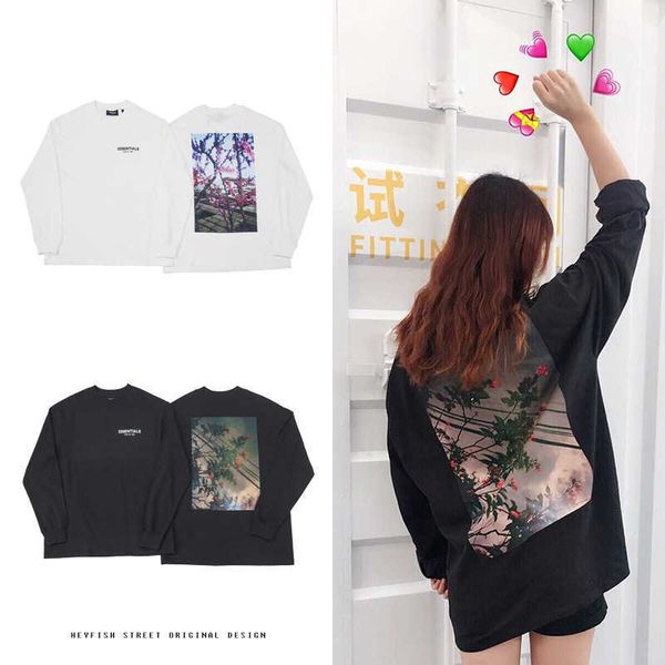 high street fog double line flower long sleeve feel of god men's and women's lovers t-shirt loose couple ic2, White
high street fog double line flower long sleeve feel of god men's and women's lovers t-shirt loose couple ic2, White