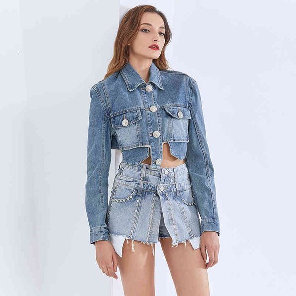 patchwork pocket denim jacket for women lapel long sleeve casual short jackets female fashion clothing 2021, Black;brown
patchwork pocket denim jacket for women lapel long sleeve casual short jackets female fashion clothing 2021, Black;brown
