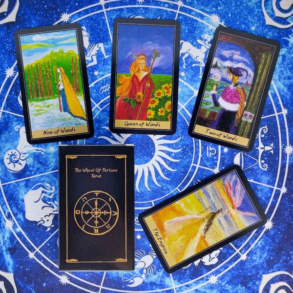 the wheel of fortune tarot cards prophecy divination deck english version entertainment board game 78 sheets/box
the wheel of fortune tarot cards prophecy divination deck english version entertainment board game 78 sheets/box
