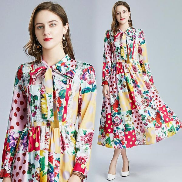 casual dresses spring fall fashion runway design holiday elegant dress women bow long sleeve floral print party midi female, Black;gray
casual dresses spring fall fashion runway design holiday elegant dress women bow long sleeve floral print party midi female, Black;gray