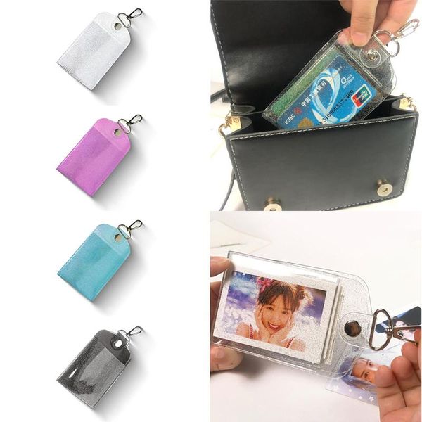 card holders 1pc glitter transparent waterproof pvc id bus pass sleeve key chain, Brown;gray
card holders 1pc glitter transparent waterproof pvc id bus pass sleeve key chain, Brown;gray