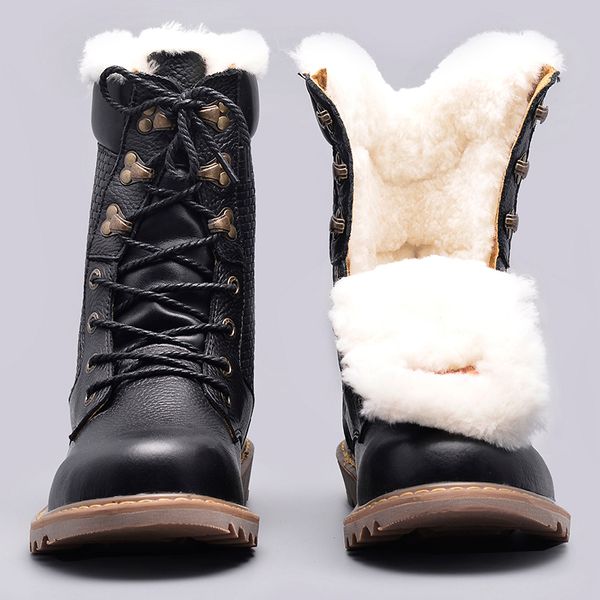 designer shoes natural wool winter boots warmest handmade men winter shoes genuine leather snow boots, Black
designer shoes natural wool winter boots warmest handmade men winter shoes genuine leather snow boots, Black