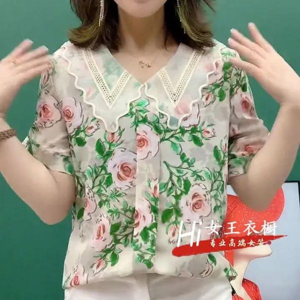 women's blouses & shirts crushed floral chiffon shirt summer v collared pastoral wind high-end pretty little french bow short-sleeved t, White
women's blouses & shirts crushed floral chiffon shirt summer v collared pastoral wind high-end pretty little french bow short-sleeved t, White