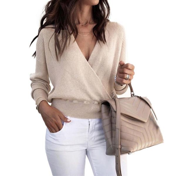 women's sweaters women v neck cross knitted pullovers loose jumper 2021 autumn winter long sleeve sweater female, White;black
women's sweaters women v neck cross knitted pullovers loose jumper 2021 autumn winter long sleeve sweater female, White;black