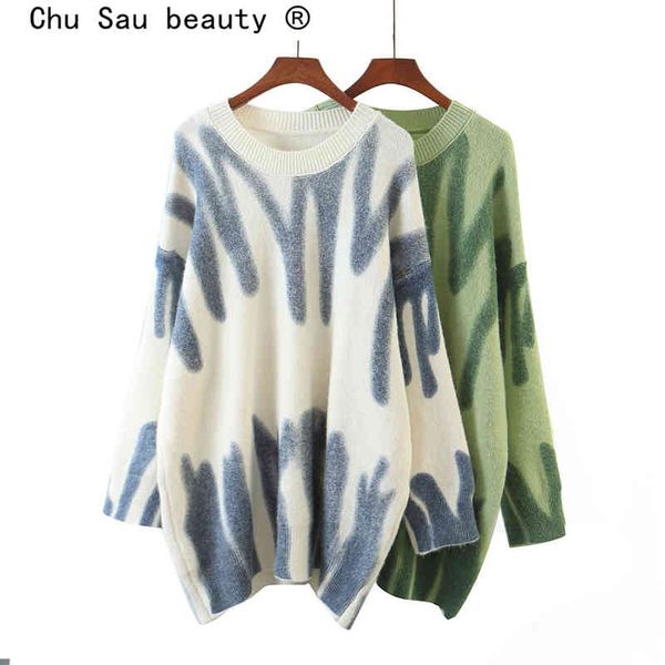 casual fashion oversize knitted pullovers women chic tie dye sweaters fall outwear long sleeve large size jumper mujer 210508, White;black
casual fashion oversize knitted pullovers women chic tie dye sweaters fall outwear long sleeve large size jumper mujer 210508, White;black