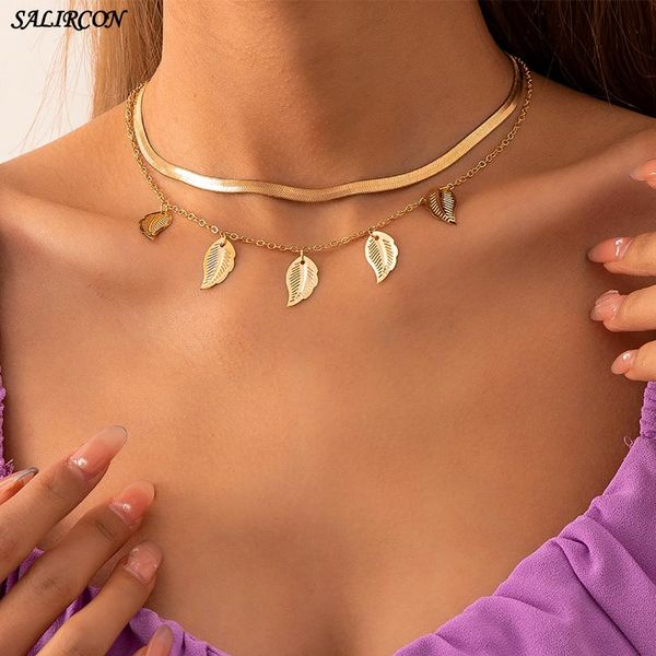 pendant necklaces aesthetic copper leaves choker necklace for women kpop charm layered snake chain vintage fashion neck jewelry, Silver
pendant necklaces aesthetic copper leaves choker necklace for women kpop charm layered snake chain vintage fashion neck jewelry, Silver