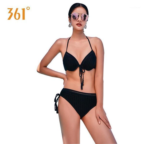 

women's swimwear 361 women swimsuit black bikini set underwire push up bikinis female swimming suit halter ladies pool bathing, White;black