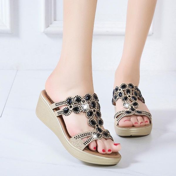 bling wedge heel women sandals summer fashion high crystal casual ladies shoes heels rhinestone slippers, Black
bling wedge heel women sandals summer fashion high crystal casual ladies shoes heels rhinestone slippers, Black