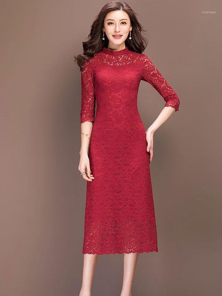 casual dresses spring graceful 2021 three quarter sleeve red lace dress for lady, Black;gray
casual dresses spring graceful 2021 three quarter sleeve red lace dress for lady, Black;gray