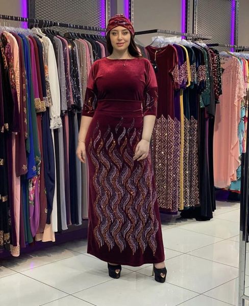 ethnic clothing african dresses for women o-neck solid color plus size long dress, Red
ethnic clothing african dresses for women o-neck solid color plus size long dress, Red