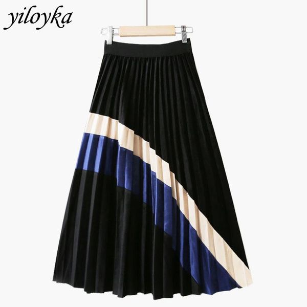 skirts spring and summer gold velvet pleated womens elegant patchwork a-line skirt elastic high waist female long, Black
skirts spring and summer gold velvet pleated womens elegant patchwork a-line skirt elastic high waist female long, Black
