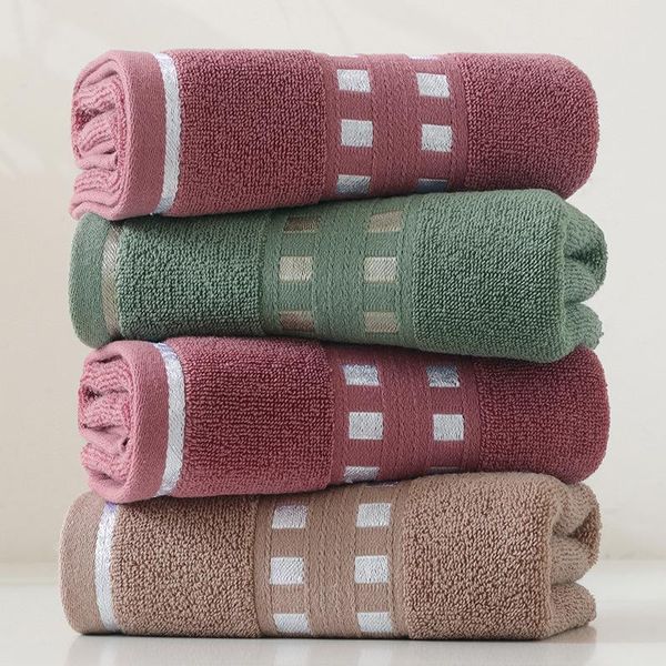 dark red brown green terry face towel household hair or hand