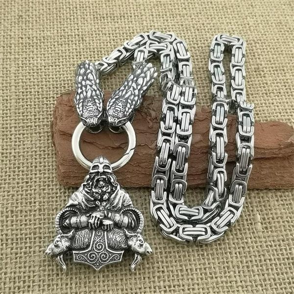 pendant necklaces viking odin warrior goat head necklace stainless steel domineering snake king chain fashion men's jewelry, Silver
pendant necklaces viking odin warrior goat head necklace stainless steel domineering snake king chain fashion men's jewelry, Silver