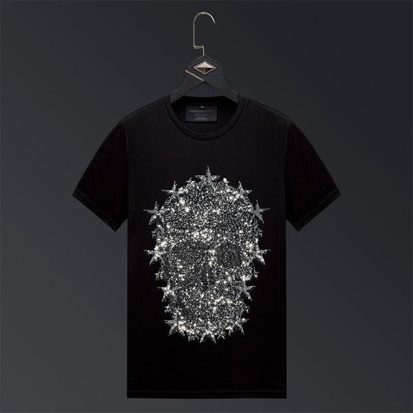 men's t-shirts 2021 summer trend skull drill t-shirt short sleeve, White;black
men's t-shirts 2021 summer trend skull drill t-shirt short sleeve, White;black