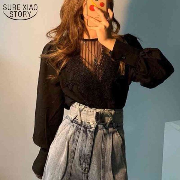 korean chic retro round collar stitched lace hook flower shirt hollow see through loose women blouse bubble sleeve 13670 210508, White
korean chic retro round collar stitched lace hook flower shirt hollow see through loose women blouse bubble sleeve 13670 210508, White
