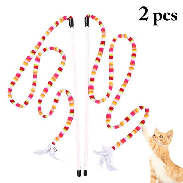 2pcs kitten play interactive funny toy ribbon bell cat teaser wand pet colorful feather grappige toys for cats
2pcs kitten play interactive funny toy ribbon bell cat teaser wand pet colorful feather grappige toys for cats