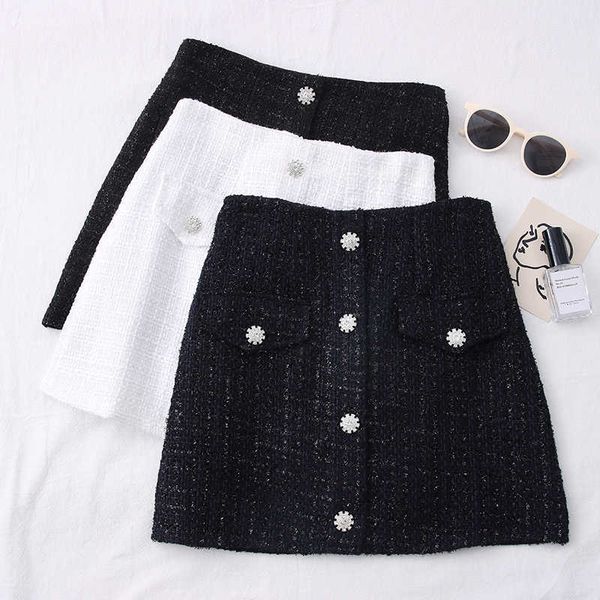 skirts fashion all-match small fragrance wind bright silk tweed high waist slim single-breasted diamond button skirt ggvp, Black
skirts fashion all-match small fragrance wind bright silk tweed high waist slim single-breasted diamond button skirt ggvp, Black