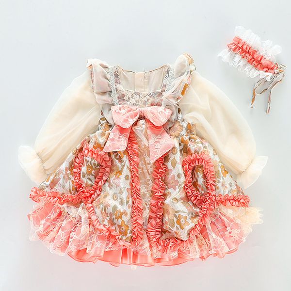 girls' dresses vinage kids girls spanish lotia es with headwear children long sleeve spain tulle ball gowns cotton liner clothes, Red;yellow
girls' dresses vinage kids girls spanish lotia es with headwear children long sleeve spain tulle ball gowns cotton liner clothes, Red;yellow