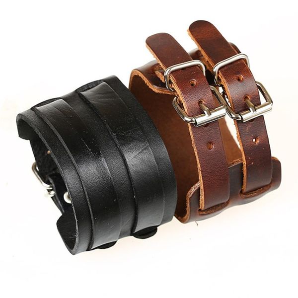p01425handmade boho gypsy hippie punk brown black genuine real cow leather alloy clasp 5size adjustable wide big bracelet charm brace, Golden;silver
p01425handmade boho gypsy hippie punk brown black genuine real cow leather alloy clasp 5size adjustable wide big bracelet charm brace, Golden;silver