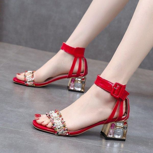 pearl sandals med block heels female shoe 2021 women's buckle strap all-match espadrilles platform medium chunky girls high, Black 
pearl sandals med block heels female shoe 2021 women's buckle strap all-match espadrilles platform medium chunky girls high, Black