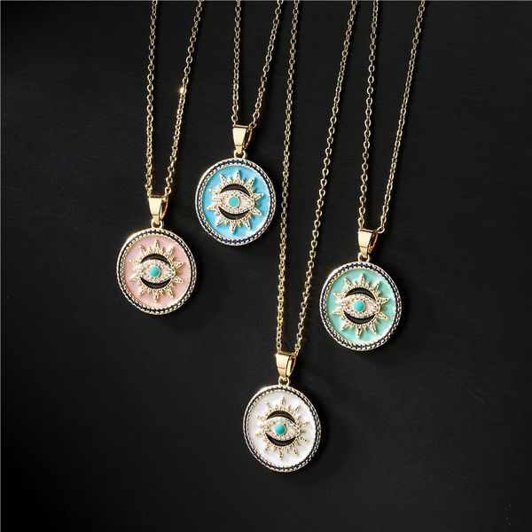 pendant necklaces devil's eye necklace for women copper micro-inlaid zircon jewelry dripping oil choker collares para mujer, Silver
pendant necklaces devil's eye necklace for women copper micro-inlaid zircon jewelry dripping oil choker collares para mujer, Silver