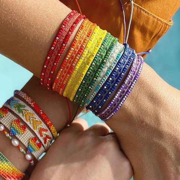charm bracelets bohemian retro ethnic miyuki bead bracelet hand-woven rainbow beaded couple jewelry for women pulseras, Golden;silver
charm bracelets bohemian retro ethnic miyuki bead bracelet hand-woven rainbow beaded couple jewelry for women pulseras, Golden;silver