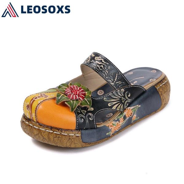 leosoxs cowhide personality women flat sandals ladies retro round toe shoes plus size super soft slippers handmade shoes x192, Black
leosoxs cowhide personality women flat sandals ladies retro round toe shoes plus size super soft slippers handmade shoes x192, Black