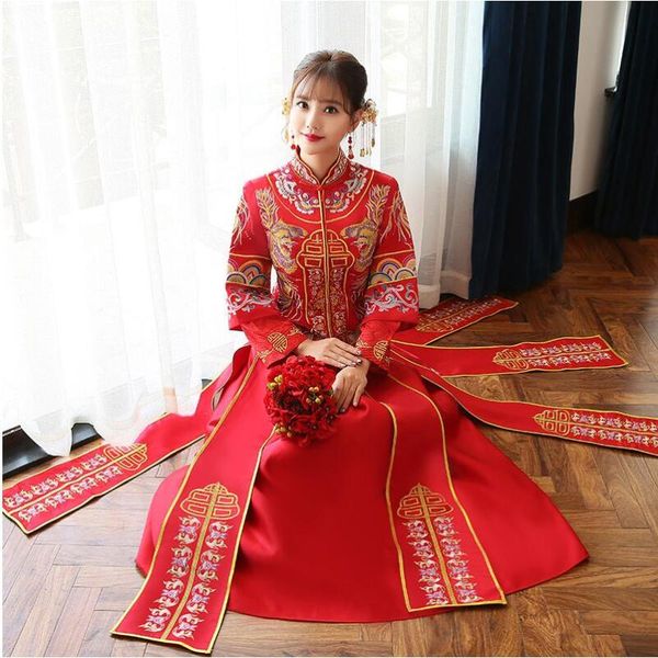 vintage style bride wedding dress red complex costume for overseas chinese suzhou embroidery vestidos de casamento ethnic clothing
vintage style bride wedding dress red complex costume for overseas chinese suzhou embroidery vestidos de casamento ethnic clothing
