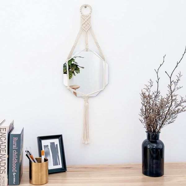 mirrors hexagon wall hanging mirror bedroom decoration bohemian simple woven macrame tapestry living room entry way garden yard decor
mirrors hexagon wall hanging mirror bedroom decoration bohemian simple woven macrame tapestry living room entry way garden yard decor