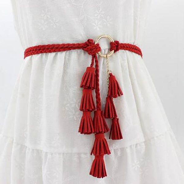 belts fashion women solid color braided tassel belt 2021 boho girls thin waist rope knit for dress waistbands accessories, Black;brown
belts fashion women solid color braided tassel belt 2021 boho girls thin waist rope knit for dress waistbands accessories, Black;brown