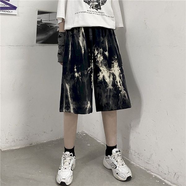 harajuku tie dyeing men and women bottom pant straight leg loose summer short pants elastic waist wide leg bottoms trousers, Black
harajuku tie dyeing men and women bottom pant straight leg loose summer short pants elastic waist wide leg bottoms trousers, Black