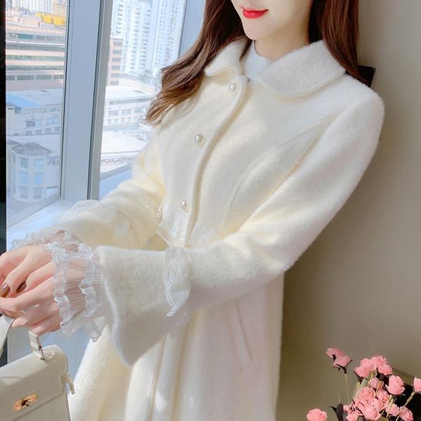 women's wool & blends clothing 2021 autumn and winter style white single-breasted princess woolen coat mid-length warm, Black
women's wool & blends clothing 2021 autumn and winter style white single-breasted princess woolen coat mid-length warm, Black