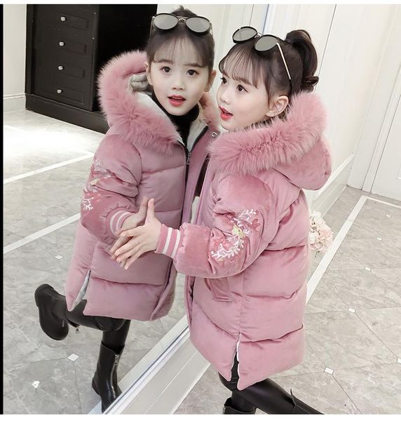 coat children's hooded warm girl's long jacket kids cotton wool outwear girl embroidered gold zipper velvet 18n1126, Blue;gray
coat children's hooded warm girl's long jacket kids cotton wool outwear girl embroidered gold zipper velvet 18n1126, Blue;gray