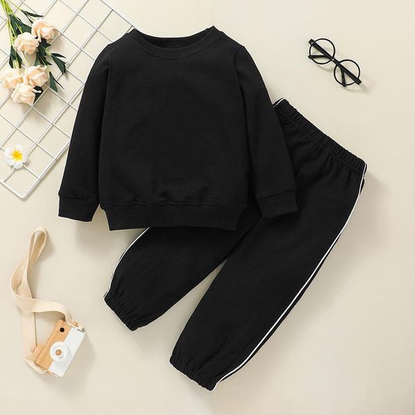 clothing sets 2 pcs toddler casual outfits, boys solid color long sleeve round neck sweatshirt + trousers, White
clothing sets 2 pcs toddler casual outfits, boys solid color long sleeve round neck sweatshirt + trousers, White