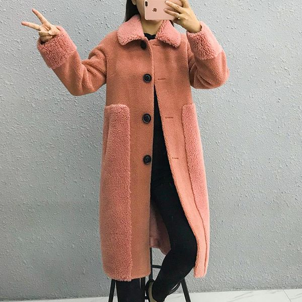 women's fur & faux sheep shearling coat 2021 winter jacket real wool coats and jackets women korean outwear abrigo mujer my, Black
women's fur & faux sheep shearling coat 2021 winter jacket real wool coats and jackets women korean outwear abrigo mujer my, Black