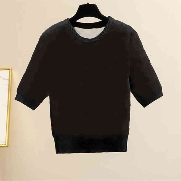 female designer summer women's sweaters fashion retro pull de luxe short sleeves jumper europe and america spring casual, White;black
female designer summer women's sweaters fashion retro pull de luxe short sleeves jumper europe and america spring casual, White;black