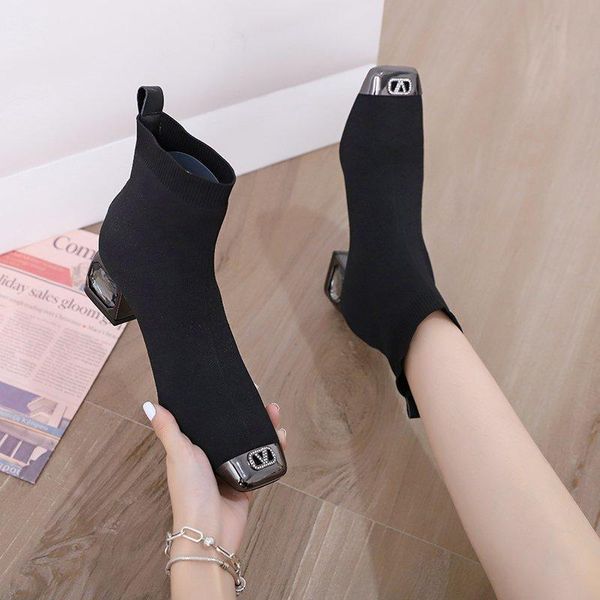 boots square heel autumn ankle high heels women black elastic sock crystal knit booties woman 2021
boots square heel autumn ankle high heels women black elastic sock crystal knit booties woman 2021