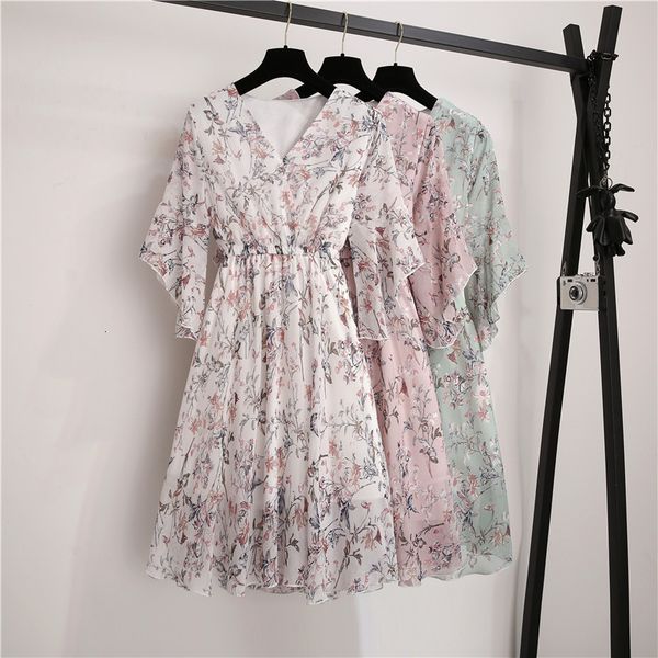 dresses spring summer chiffon women v-neck ruffle sleeve print es sweet slim elastic waist mid-length ladies m26c, Black;gray
dresses spring summer chiffon women v-neck ruffle sleeve print es sweet slim elastic waist mid-length ladies m26c, Black;gray