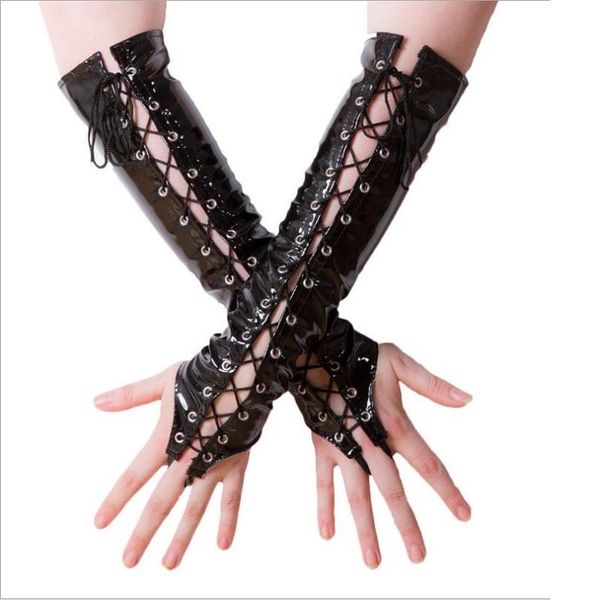 five fingers gloves ladies pvc lace up long fingerless women pole dance elbow length red black shiny wetlook vinyl leather, Blue;gray
five fingers gloves ladies pvc lace up long fingerless women pole dance elbow length red black shiny wetlook vinyl leather, Blue;gray