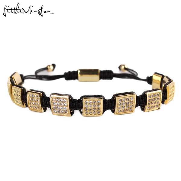charm bracelets little minglou luxury men bracelet pave setting white cz square macrame for jewelry, Golden;silver
charm bracelets little minglou luxury men bracelet pave setting white cz square macrame for jewelry, Golden;silver