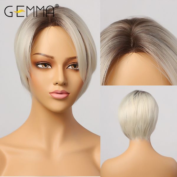 short straight ombre black brown blonde white wigs for women side part synthetic hair wigs heat resistant fiber cosplay
short straight ombre black brown blonde white wigs for women side part synthetic hair wigs heat resistant fiber cosplay