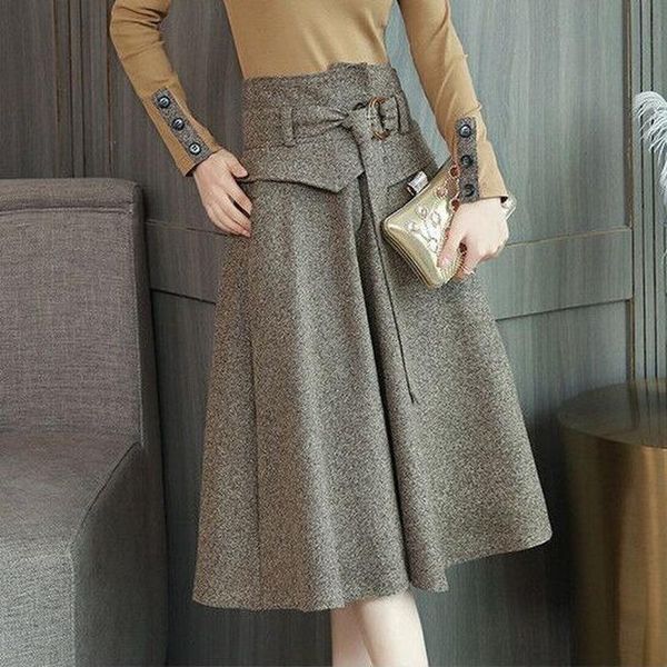 skirts autumn winter plus size women's soild woolen pleated skirt with belt lady high waist a-line swing midi jupe femme saia t276, Black
skirts autumn winter plus size women's soild woolen pleated skirt with belt lady high waist a-line swing midi jupe femme saia t276, Black