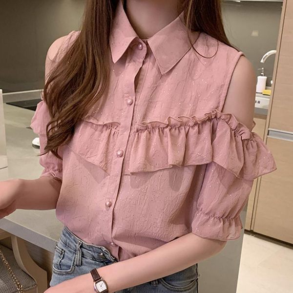 women's blouses & shirts women blouse 2021 off shoulder summer short sleeve chiffon shirt blusas camisas mujer d323, White
women's blouses & shirts women blouse 2021 off shoulder summer short sleeve chiffon shirt blusas camisas mujer d323, White