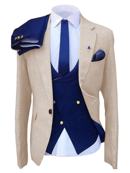 men's suits & blazers solovedress suit beige slim casual three-piece wedding party outing customization, White;black
men's suits & blazers solovedress suit beige slim casual three-piece wedding party outing customization, White;black