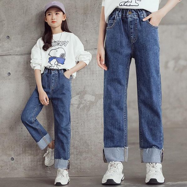 jeans spring children 2021 clothes for teenagers fashion loose turnup solid girls trousers autumn kids casual pants 6 8 10 12yrs, Blue
jeans spring children 2021 clothes for teenagers fashion loose turnup solid girls trousers autumn kids casual pants 6 8 10 12yrs, Blue