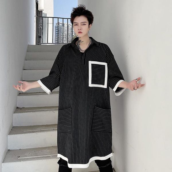 male streetwear vintage fashion show short sleeve shirts men loose casual pullover long style dress shirt men's, White;black
male streetwear vintage fashion show short sleeve shirts men loose casual pullover long style dress shirt men's, White;black
