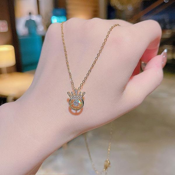 pendant necklaces jewelry gift crown heart pendant, titanium steel clavicle chain female's choker bridal wedding necklace for girls, Silver
pendant necklaces jewelry gift crown heart pendant, titanium steel clavicle chain female's choker bridal wedding necklace for girls, Silver