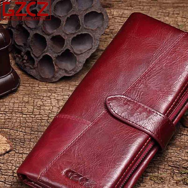 gzcz genuine leather wallet for women purse female cow business womens handbag pouch, Red;black
gzcz genuine leather wallet for women purse female cow business womens handbag pouch, Red;black