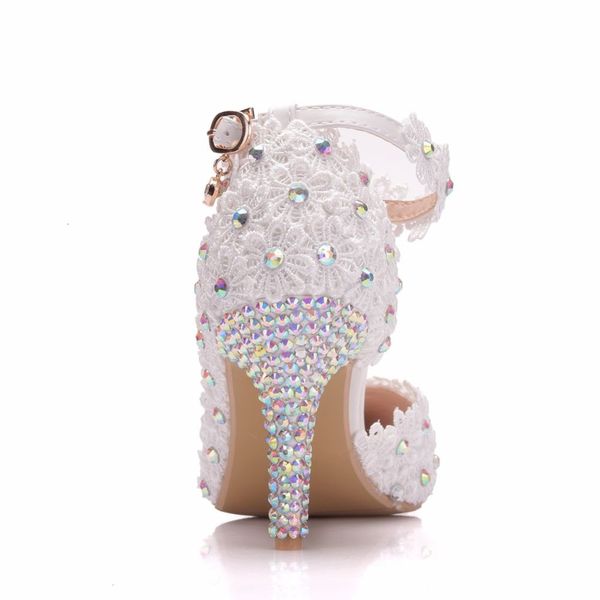 sandals white lace flower wedding bridal shoes high heel women pumps shallow pointed toe ab color, Black
sandals white lace flower wedding bridal shoes high heel women pumps shallow pointed toe ab color, Black