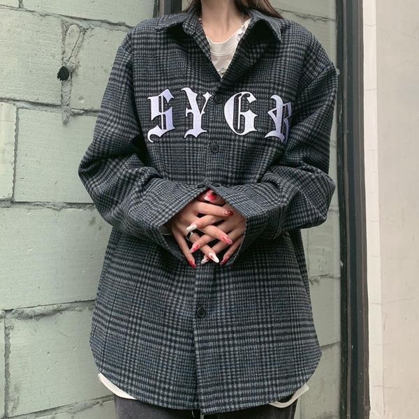 women's wool & blends winter loose oversized trend coat heavy industry embroidery retro men and women plaid woolen thick material casua, Black
women's wool & blends winter loose oversized trend coat heavy industry embroidery retro men and women plaid woolen thick material casua, Black